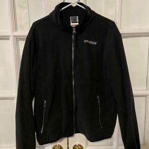 Men’s Spyder Fleece Full Zipper Jacket (Black)
